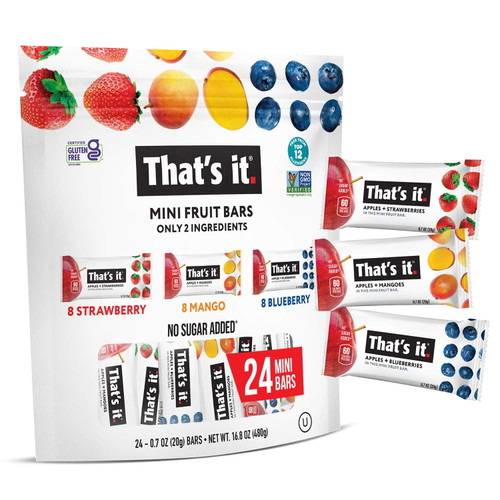 That’s It. Mini Fruit Bars Blueberry, Strawberry & Mango Variety, 24 Count