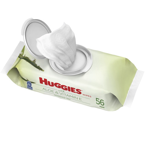 Huggies Wipes With Aloe & Vitamin E, Unscented, 1 Flip-top Pack (56 Wipes Total)