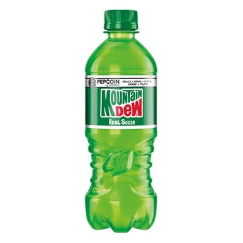 Mountain Dew Real Sugar Soda 20oz Bottles, Quantity Of 16