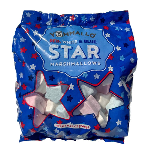 Yummallo Red White Blue Star Marshmallows, 8.75 Oz