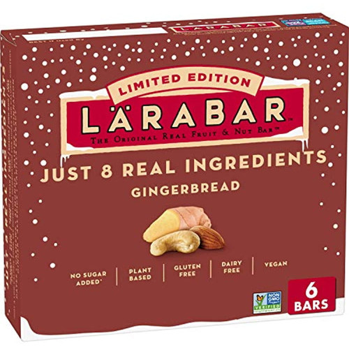 Larabar Gluten Free Bar, Gingerbread, Vegan, 6 Bars