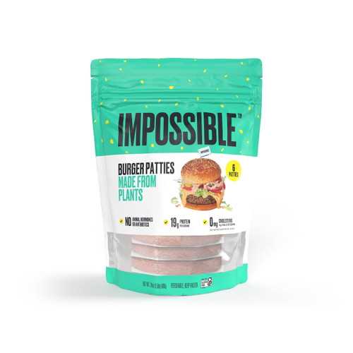 Impossible Foods Plant Based Frozen Burger Patties, 6 Count, 24oz