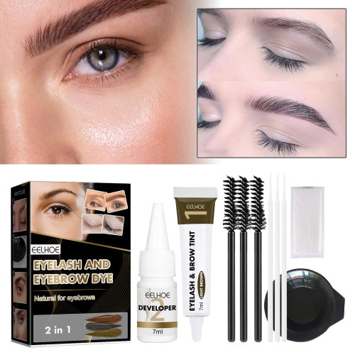 Ibaste Eyelash Tint Professional 2 In 1 Eyebrow And Eyelash Dye Kit Multi-color Lash Dye Brow Tint Kit Lasts 6-8 Weeks Perfect Eye Makeup Gift For Women Girls Elegantly