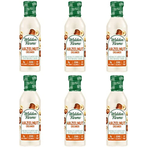 Walden Farms Hazelnut Coffee Creamer, 12 Oz. Bottle, Fresh Flavored Non-dairy Milk Substitute, Natural And Liquid, Gluten Free And 0g Net Carbs, Vegan Friendly, 6 Pack Bottles