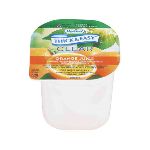 Thick & Easy Thickened Beverage Orange Juice Nectar Consistency 4 Oz. Cup 24 Ct