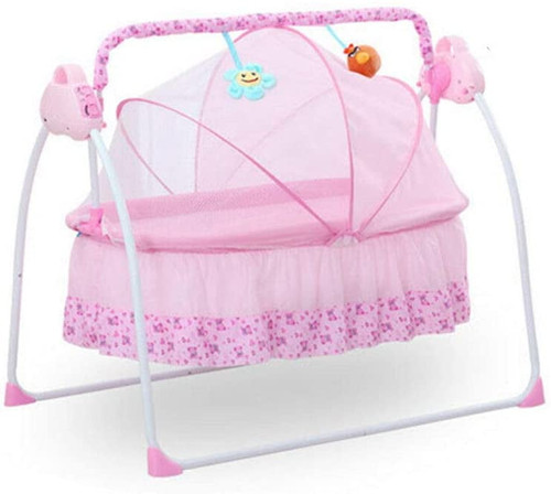 Electric Baby Bassinet Cradle With Music Function (pink)