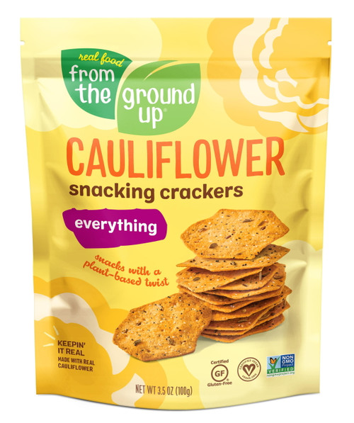 Real Food From The Ground Up Everything Cauliflower Snacking Crackers, 3.5 Oz