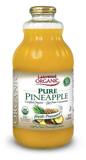 Lakewood Organic Pure Pineapple, 32-ounce Bottles (pack Of 6)