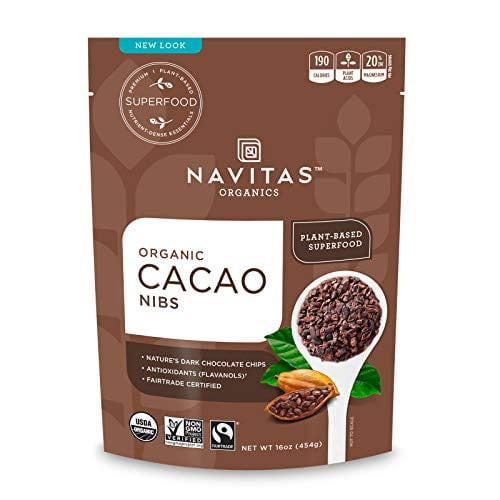 Navitas Organics Raw Cacao Nibs, 16oz. Bag - Organic, Non-gmo, Fair Trade, Gluten-free