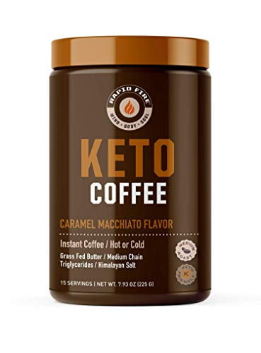 Rapidfire Keto Coffee Instant Coffee Mix, Caramel Macchiato Flavor, 7.93 Oz