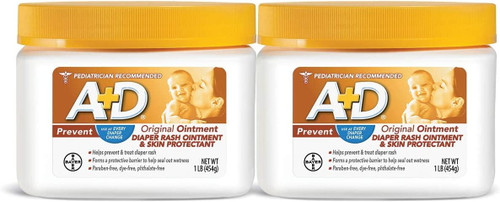 A+d Original Diaper Rash Ointment, 1 Lb Jar (2 Pack)