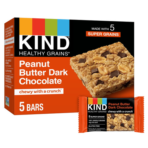 Kind Healthy Grain Bars, Peanut Butter Dark Chocolate, 1.2 Oz, 5 Count