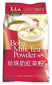 Ninechef Bundle - Greenmax - Boba Milk Tea Powder- Black Tea Flavor(24.5 Oz) + Green Tea Flavor (24.5 Oz) + 1 Ninechef Chopstick