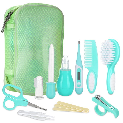Baby Grooming Kit, Portable Newborn Baby Health Care Kit, Infant Toddler Care Essentials Supplies Set - Green