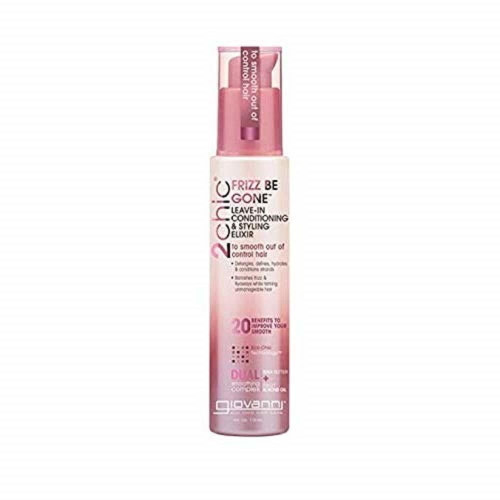 2chic, Frizz Be Gone Leave-in Conditioning & Styling Elixir, Shea Butter + Sweet Almond Oil, 4 Fl Oz (118 Ml), Giovanni