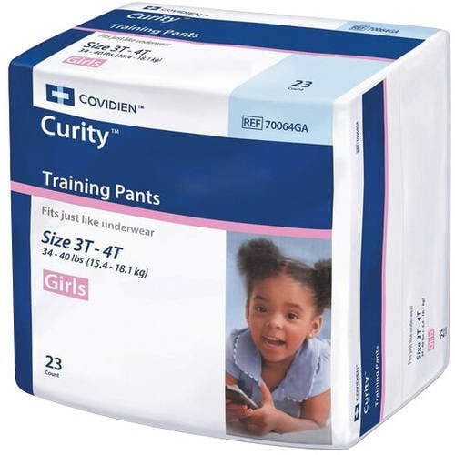 Curity Girls Training Pants, 3t-4t, 23 Count