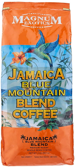 Magnum Exotics Coffee Jamaica Blue Mountain Coffee Blend, Whole Bean Medium Roast Coffee, 2 Lbs Bags (pack Of 4)