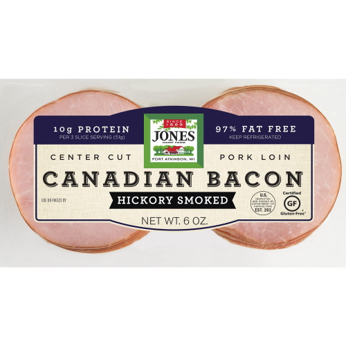 Jones Dairy Farm Hickory Smoked Canadian Bacon, 6 Oz
