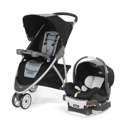 Chicco Viaro Travel System Stroller With Keyfit 30 Infant Car Seat - Techna (black/silver)