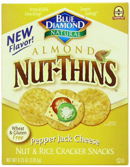 12 Packs : Blue Diamond Almond Nut-thins, Pepper Jack, 4.25 Ounce