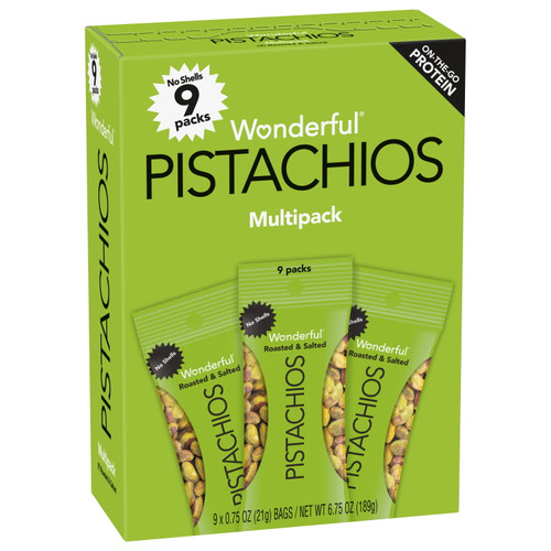 Wonderful Pistachios No Shell, Roasted & Salted, 0.75 Oz, 9 Count