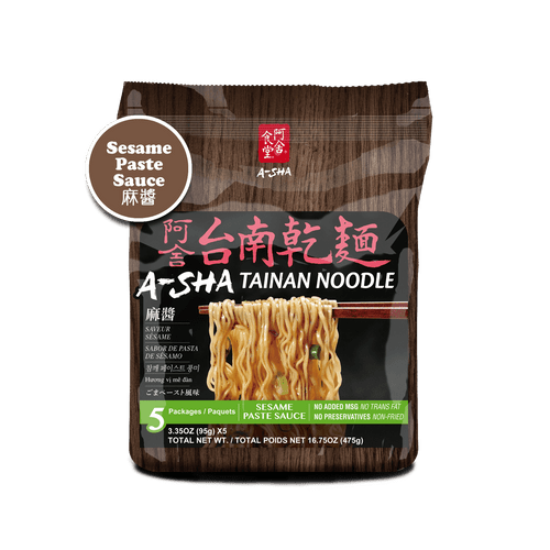 (5 Pack) Asha Sesame Sauce Healthy Thin Tainan Ramen Noodles, 16.75 Oz