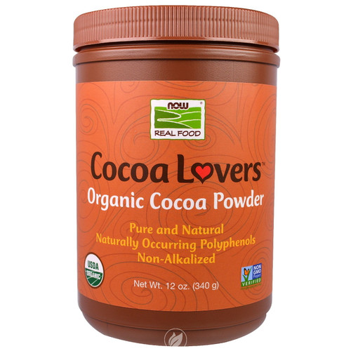 Now Real Foods Organic Cocoa Powder, 12 Oz