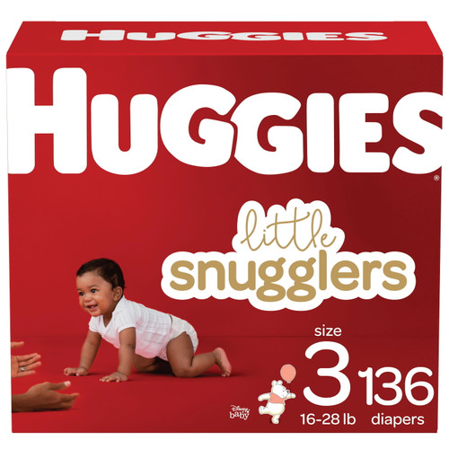 Huggies Little Snugglers Hypoallergenic And Latex-free Diapers, Size 3, 136 Count