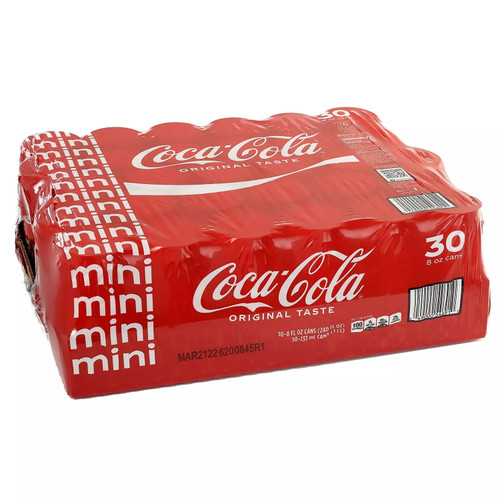 Coca-cola Mini Cans, 8 Fluid Ounce (pack Of 30)