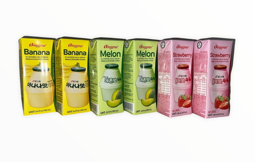 Binggbrae Mix 3 Flavored Milk Drinks; Total 6 Packs