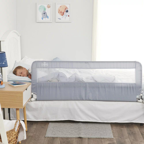 Regaloidfkj Extra Long Hideaway Bedrail, Gray Baby Safety Rail, Safety Bed Rail