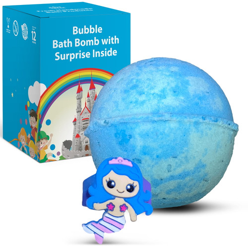 Bubble Bath Bomb For Kids With Surprise Ring Inside (mermaid Ring)