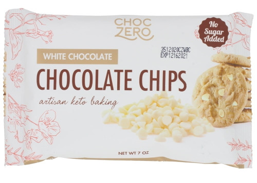 Choczero - Baking Chips No Sugar Added White Chocolate - 7 Oz.