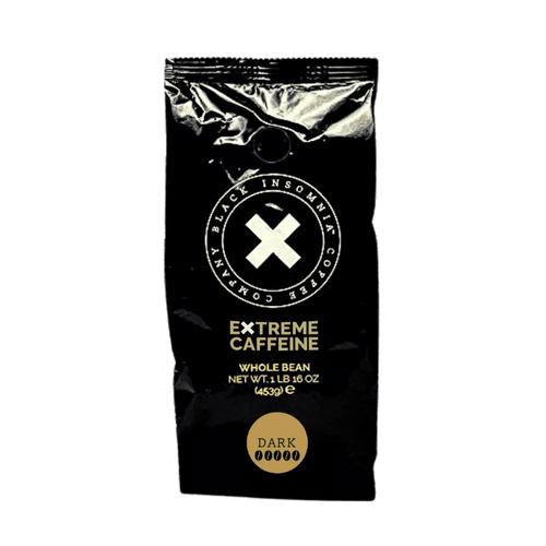 Black Insomnia Strongest Coffee In The World - Extreme Caffeine - Dark Roast Whole Bean - 1lb