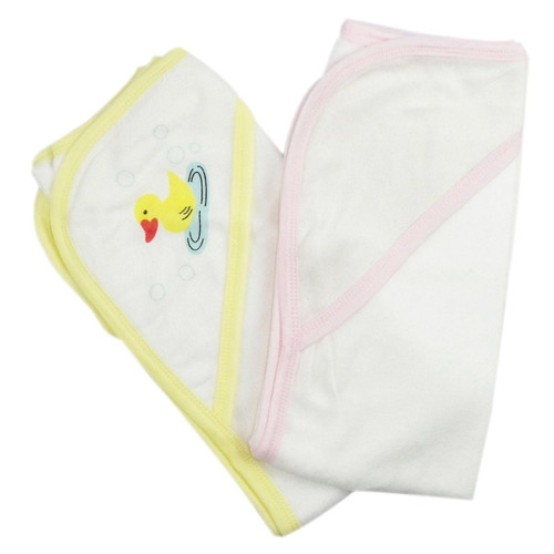 Bambini Infant Hooded Bath Towel, Duck & Pink, 2 Pack