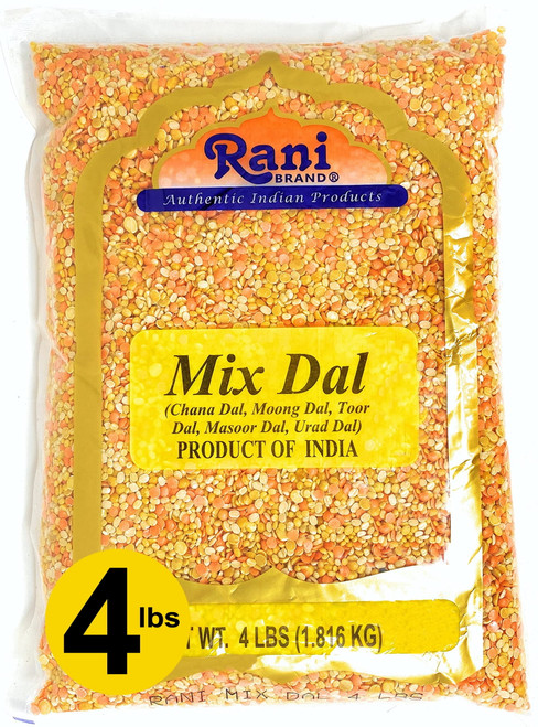 Rani Mixed Dal (split Chick Peas, Split Mung Beans, Split Pigeon Peas, Split Lentils, Split Matpe Peas) 64oz (4lbs) 1.81kg ~ All Natural | Gluten Friendly | Non-gmo | Vegan | Indian Origin