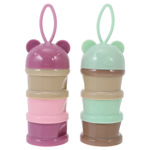 Hemoton 2pcs Baby Formula Dispenser Portable Milk Powder Dispenser Food Container Box