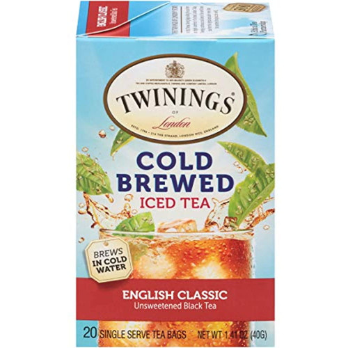 Twinings Of London English Classic Cold Brewed Iced Tea Bags, 20 Count (pack Of 6)