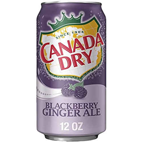 Canada Dry Ginger Ale Blackberry Soda, 12 Ounce (24 Cans)