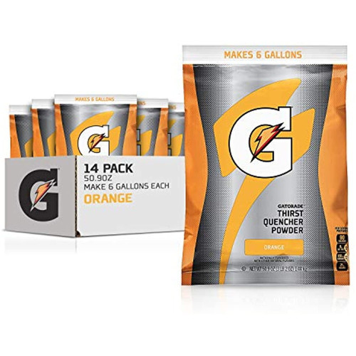 Gatorade Thirst Quencher Powder, Orange, 51 Ounce Pouch (pack Of 14)
