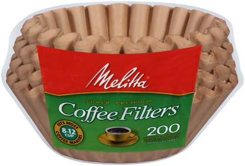 Melitta 8-12 Cup Brown Basket Coffee Filters, 200 Count