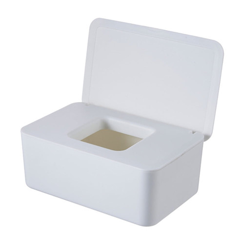 Multifunctional Dustproof Tissue Storage Box Case Wet Wipes Dispenser Holder Tissue Storage Box Case Multifunctional Dustproof Wet Wipes Dispenser Holder With Lid Face Cover  White