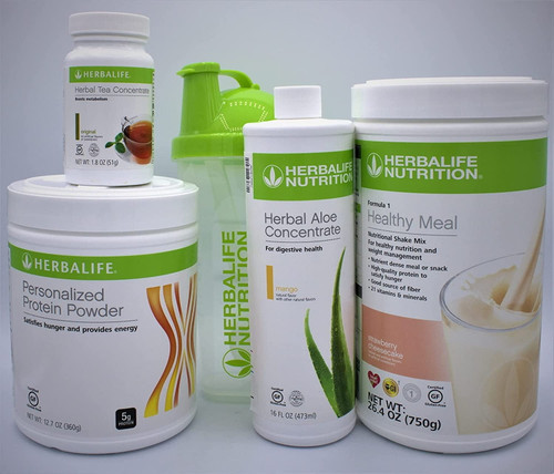 Formula1 Healthy Nutritional Shake Mix(strawberry Cheesecake750g)-herbal Aloe Concentrate Pint 473ml-personalized Protein Powder 360g-herbal Tea Concentrate51g-shaker Cup And Spoon