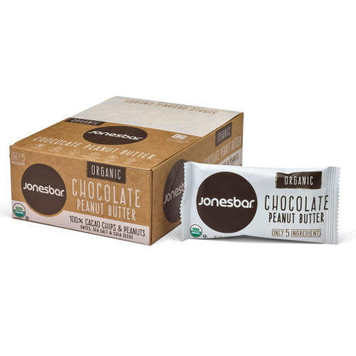 Organic Chocolate Peanut Butter Fruit & Nut Bar, Jonesbar, Certified Organic & Kosher, Gluten Free, Vegan, 12 Count (pack Of 1)