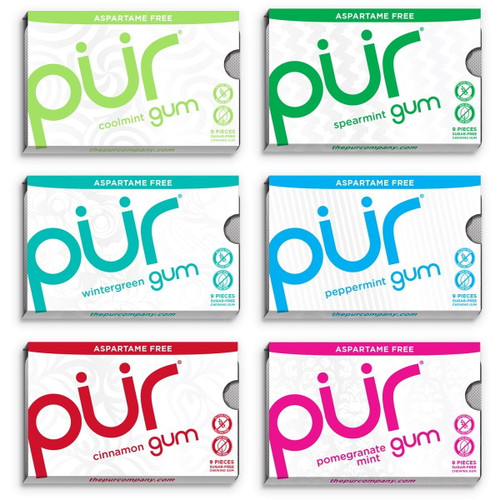 Pur Gum - Variety Pack 6 Flavors- ( Pack Of 6 )