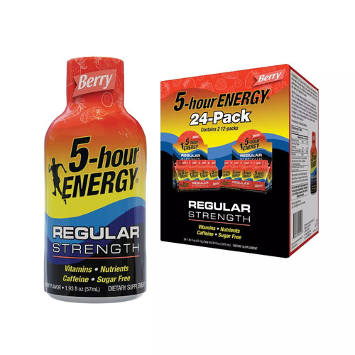 5-hour Energy Shot, Regular Strength, Berry (1.93 Oz., 24 Ct.)