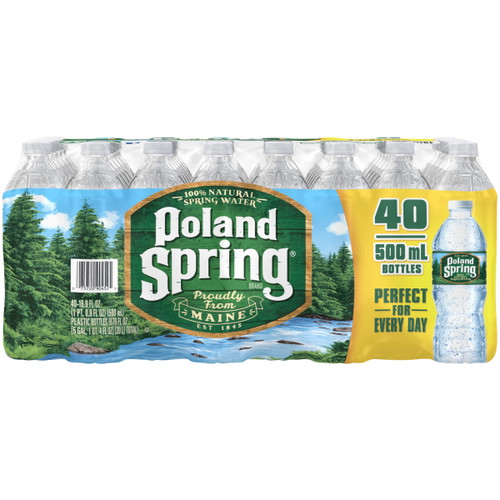 Poland Spring Brand 100% Natural Spring Water, 16.9-ounce Plastic Bottles (pack Of 40)