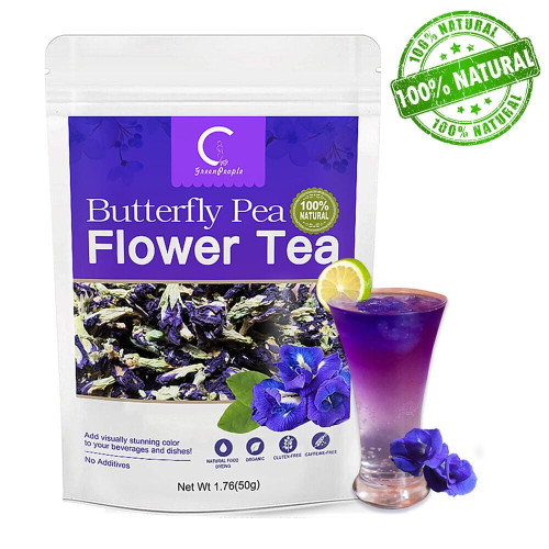Greenpeople 100% Nature Organic Dried Butterfly Pea Herbal Tea 1.76 Oz