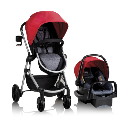 Evenflo Pivot Baby Stroller And Safemax Infant Car Seat Travel System, Red