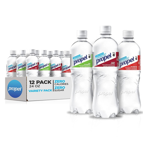 Propel, 3 Flavor Variety Pack, Zero Calorie Water Beverage With Electrolytes & Vitamins C&e, 24 Fl Oz (pack Of 12)